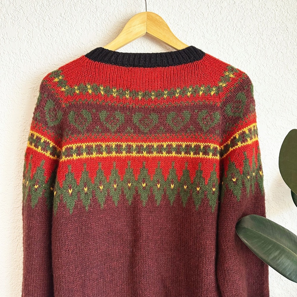 The Alpaca Connection Button Cardigan Large? Fair Isle Handmade Peru Alpaca Wool - Picture 8 of 11